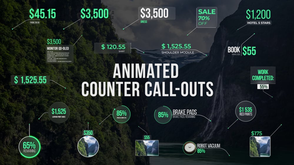 Animated Numeric Data Call-Outs with Counters, Infographics ft. 2023 ae ...