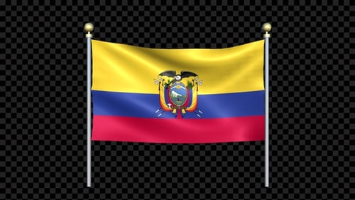 Waving Flag of Ecuador with Alpha Channel
