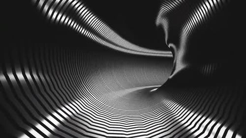 Abstract Black and White Striped Tunnel Animation
