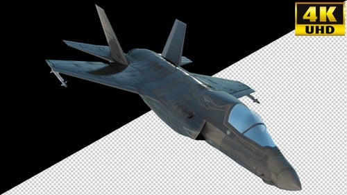 Combat Jet Fighter On Alpha Channel Loops V4