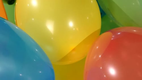 Different Multicolored Balloons, Rotation, Close Up