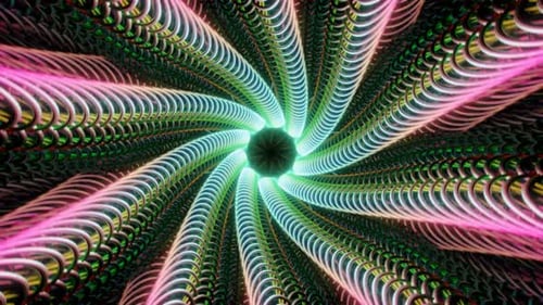 Abstract Seamless Multicolor Psychedelic Hypnotic VJ Loop Background
