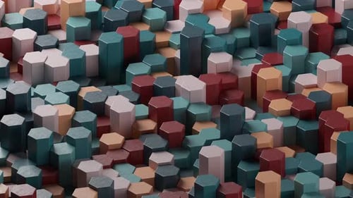 Colorful Wooden Hexagons Loop Animation Background