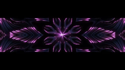 Abstract Neon Glowing Symmetrical Pattern Background Loop