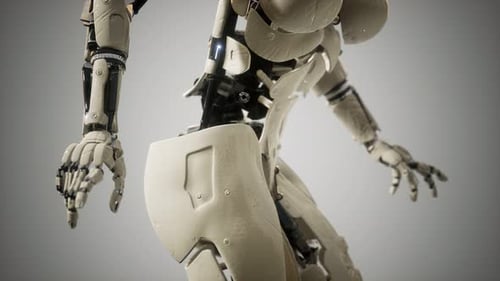 Futuristic Sci-Fi Android Robot Torso Detail Animation