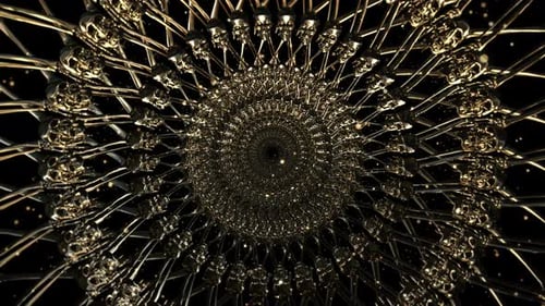 Golden Skulls and Bones Tunnel Loop Animation