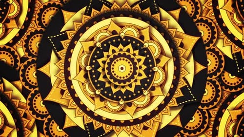 Golden Mandala Seamless Loop Background Animation
