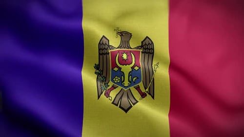 Moldova Flag Waving Loop Animation
