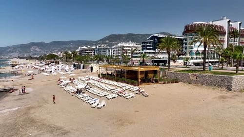 Beach Bar aerial view 4k