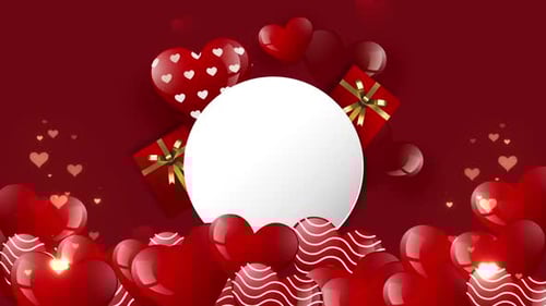 Decorative Red Hearts and Gifts Love Celebration Frame Animation