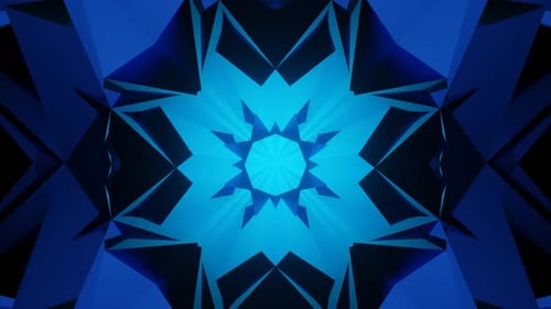 Animation rotative polygonale bleue abstraite de rendu 3D
