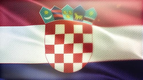 Realistic Waving Croatia Flag Loop Animation