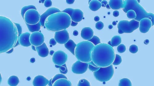 3d Abstrakte blaue Metabälle mit Glas-Hintergrund