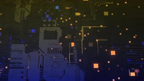 Futuristic Digital Circuit Board Animated Background