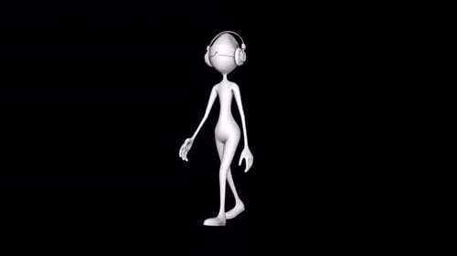 3d Character White Man Walking Loop On Alpha Channel