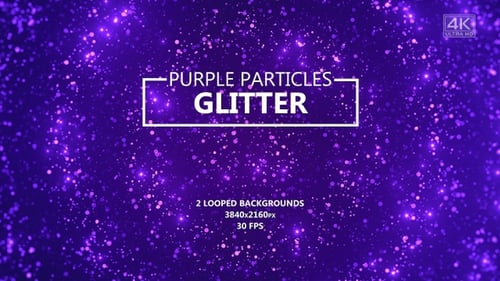 Abstract Purple Glitter Particles Loop Background