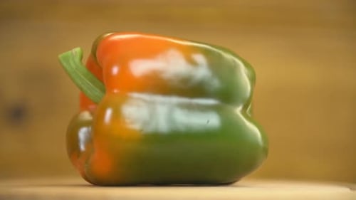 Green Pepper Spins on a Tray