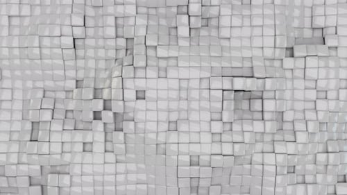 Abstract White Cubes Waving Surface Seamless Loop Background