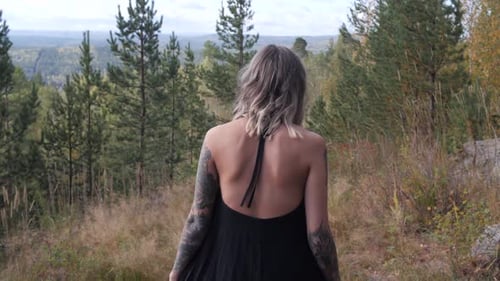 Girl Goes Through the Forest