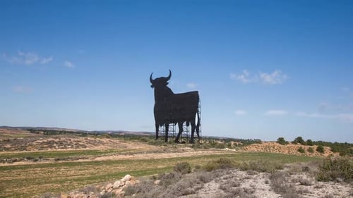 icono de toro de España, símbolo de carretera, animal español