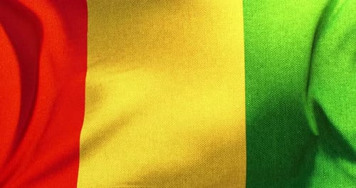 Seamlessly Waving Red Yellow Green Flag Background