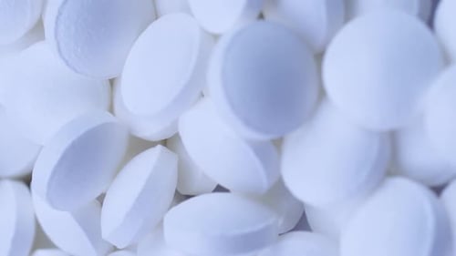 Close-Up of White Medicine Pills for Healthcare