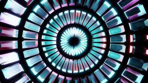 Vj Loop Of The Metallic Colored Rotated Disk 4K