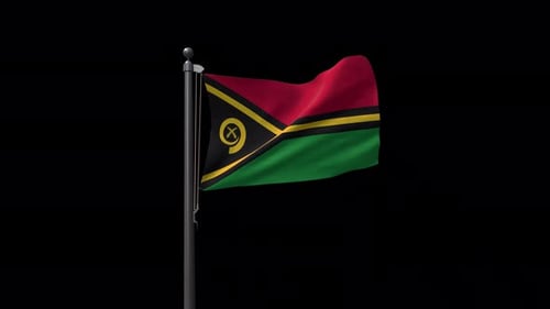 Vanuatu Flag Waving Realistic Animation