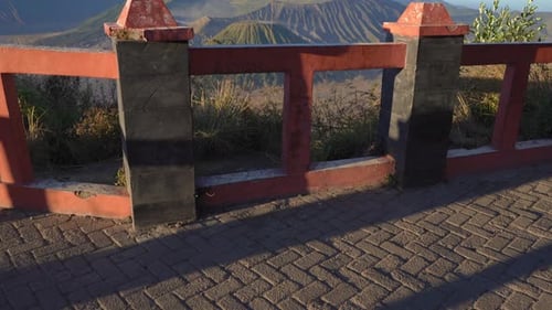 Sunrise at the View Point on the Bromo Volcano Inside the Tengger Caldera on the Java Island