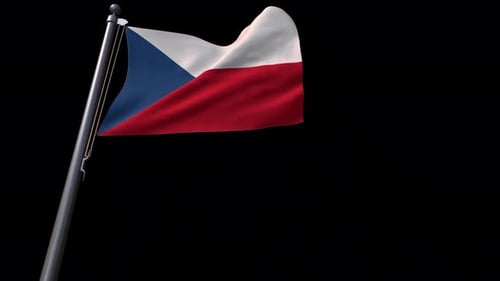 Realistic Waving Czech Republic Flag Animation