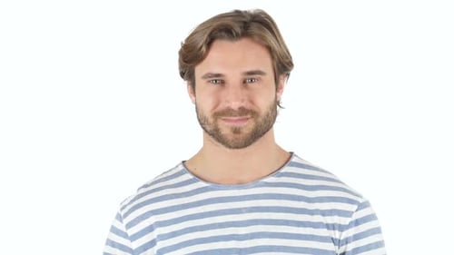 Smiling Man in Striped Shirt Portrait