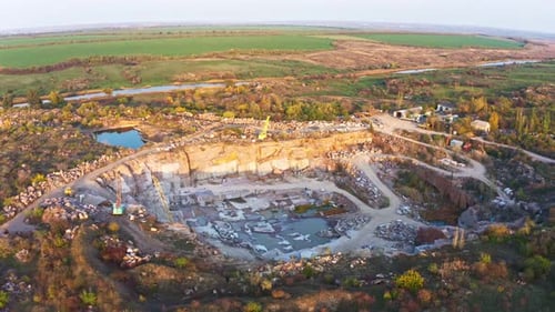 Mining Near a Small Lake in Picturesque Ukraine