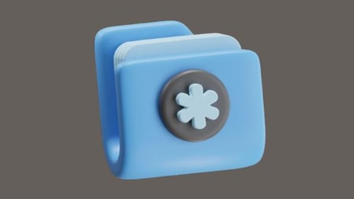 3D Animated Medical Folder Icon for Healthcare Projects
