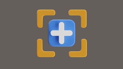 Modern 3D Add File Icon Animation with Camera Focus