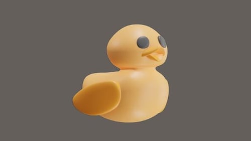Cute 3D Cartoon Duck Character Morphing and Winking Animation