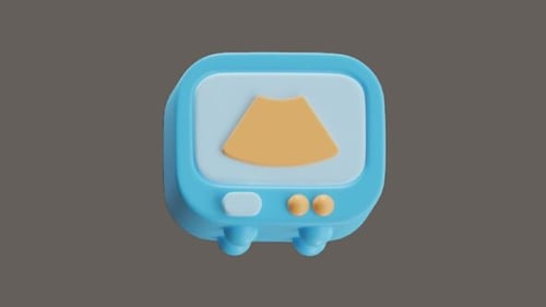 Modern 3D Animated Ultrasound Device Icon