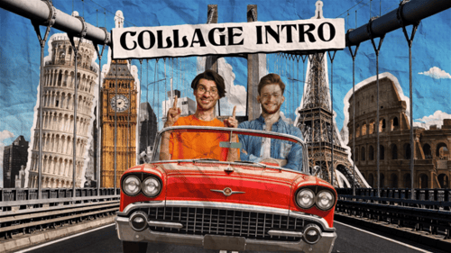 Retro Paper Collage Style Intro