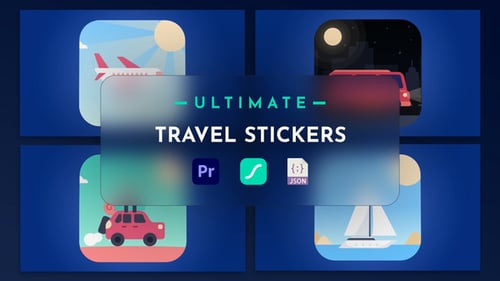 Travel Stickers Animation for Premiere Pro