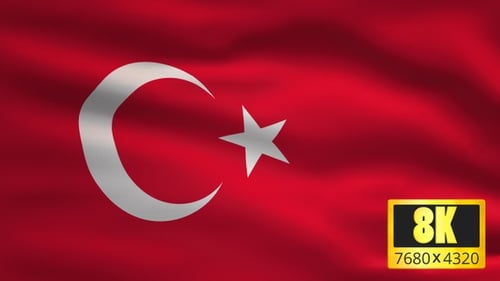 Waving Flag of Turkey Loopable Animation
