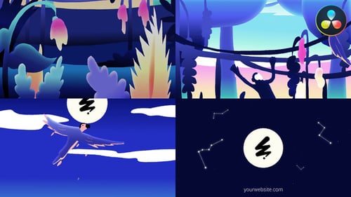 Jungle And Night Sky Logo Opener | DaVinci Resolve