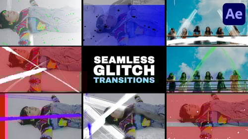 Grunge Glitch Seamless Transitions for After Effects