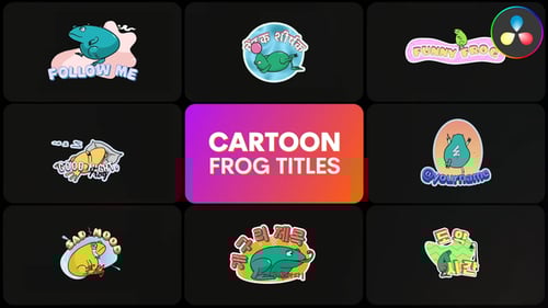 Cartoon Frogs for DaVinci Resolve