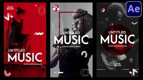 Modern Geometric Social Media Story for Music and Events
