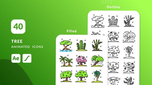 Tree Animated Icons | After Effects