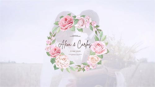 Elegant Wedding Invitation Titles with Floral Wreaths