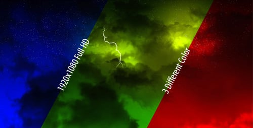 Ethereal Night Sky Lightning Storm Color Cycle