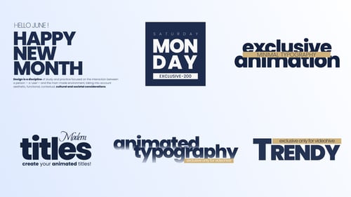 Clean and Modern Animated Typography Titles