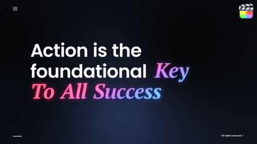 Animación de moda de texto\ FCPX