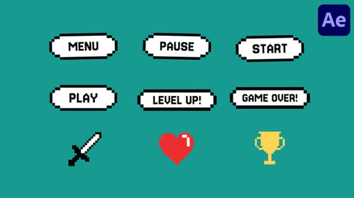 Animated Pixel UI Buttons Collection, Titles ft. button & order now ...
