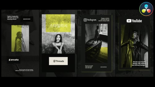 Stylish Social Media Vertical Slides for DaVinci Resolve